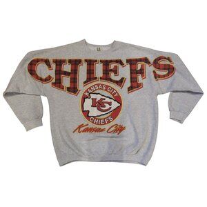 Vintage 1995 Kansas City Chiefs Cliff Engle Big Spellout Pullover Sweatshirt XL